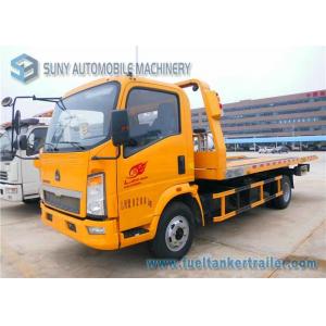 China Sino HOWO Yellow 4 Ton Platform Right Hand Drive truck / Car Carrier Euro 4 Single Cab supplier