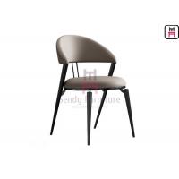 China Open Back Carbon Steel Frame Leather Upholstered Dining Chair For Restaurant on sale