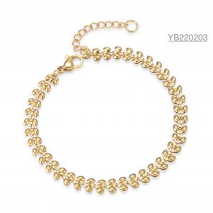 China Extravagance Brand Gold Rhinestone Bracelet Olive Leaf Hand Chain Bracelet supplier