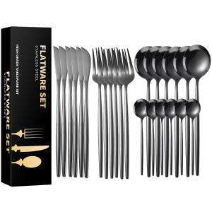 Compact Stainless Steel Cutlery Set Polishing Stainless Steel Gold Cutlery Set