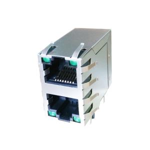 China 2x1 Port 10/100M Stacked RJ45´s With Separated CT With LEDs ARJM21A1-A12-BA-CW2 wholesale