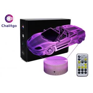 China Car 3D LED Illusion Lamps 7 Colors Boys Bedrooms 3 AA Battery With Timer supplier