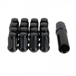 Black Long Spline Atv Lug Nuts 19 Mm Hex Heat Treated Cold Forged Steel