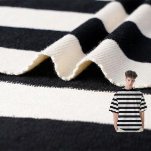 Tight Weave Striped Material Fabric Yarn Dyed Cotton French Terry Texture
