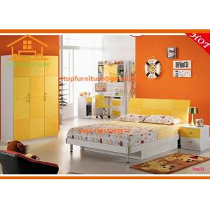 hot sale mdf modern wooden teens girls yellow kids beautiful bedroom furniture sets