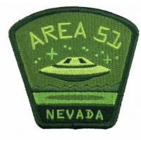China Blue Merrow Border Embroidered Sew On Patch Area 51 Nevada UFO Alien Travel Patch on sale