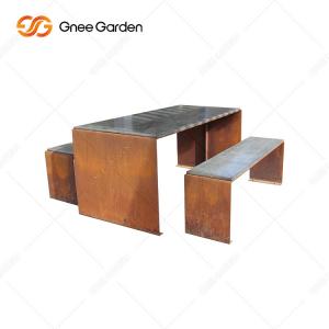 China OEM ODM Welcome Rusty Red Outdoor Metal Furniture Metal Park Bench supplier