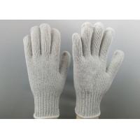 China Elastic Cuff Cotton String Knit Gloves , Cotton Work Gloves With Rubber Gripper Dots on sale