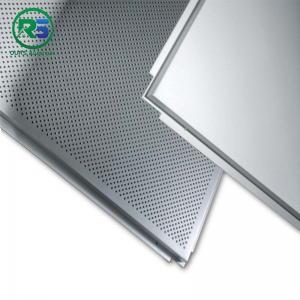 0.7mm Thickness Lay In Metal Ceiling Tiles Standard Hollow CNC Perforated Pattern
