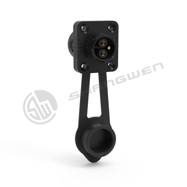 M19 Series Power Input Cable Push-pull Self-locking Black Connection Industrial 3 Pin Male Socket  Power Connector