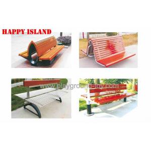 China Pine Solid Wood Park Benches , Garden Park Bench For Park supplier
