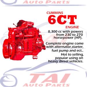 China 6BT 6CT 4BT Used Cummins Engines Genuine Good Performance Standard size wholesale
