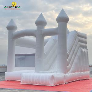 Customized Inflatable Bouncy Castle With Slide Wedding White Bounce House