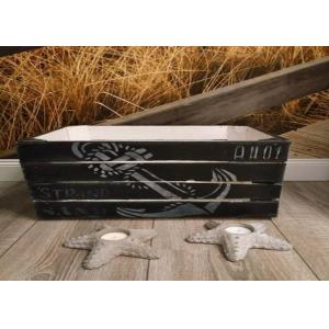 Black / White Color Custom Wood Serving Tray , Painted Wooden Serving Trays Rectangle Shape