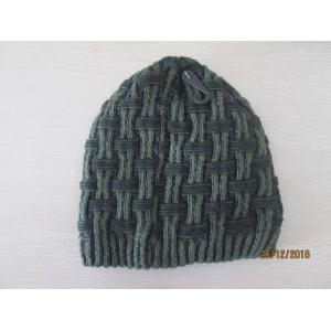 China Acrylic knitted hat with jacquard technology and fleece lining inside supplier