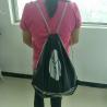 Transparent Rope Bag Rucksack , Black Outdoor Clear Plastic Drawstring Bags