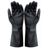 China Acid Resistance Neoprene Chemical Gloves 410mm Black Neoprene Rubber Gloves on sale