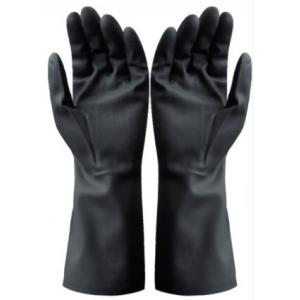 Acid Resistance Neoprene Chemical Gloves 410mm Black Neoprene Rubber Gloves