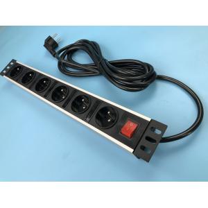 China Metal Shell 6 Outlet European Power Strip Germany Socket Power Bar with Switch supplier