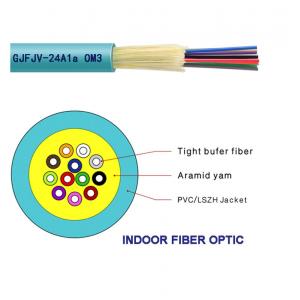China GJFJV 24 Core Indoor Optical Fiber Cable Bundle Optic Distribution Cable 10mm supplier