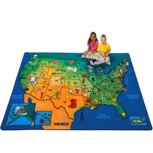 Factory Wholesale Baby Nylon Play Mat With World Map Printed For Baby Education Care , Size 100*100 CM