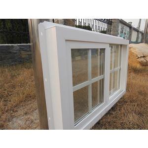 1.7mm UPVC Sliding Window And Door PVC Bathroom Window With Grids Screen Net