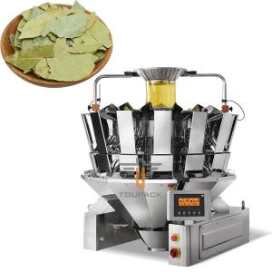 Full Automatic Vertical Weighing Packing Machine For Dry Tea Leaves Bay Leaf With 14 Head Multihead Weigher