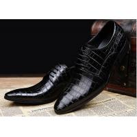 China Embossing Design Mens Patent Leather Dress Shoes Black Lace Up Dress Shoes on sale