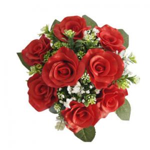 Most Popular Artificial Real Touch Wedding Bouquet Flower, Red Rose