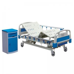 China Stainless Steel Hospital Patient Bed Manual Hospital Bed With Aluminum Side Rail wholesale