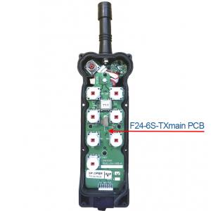 Telecontrol 6 single speed push buttons cordless remote control F24-6S-TX transmitter main board