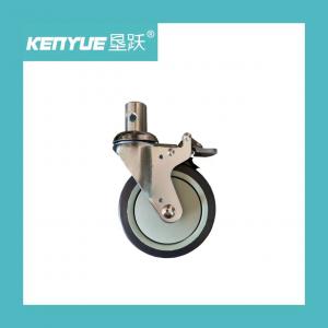 Hospital Bed Casters Medical PU Wheel Easy To Use Black PU Material