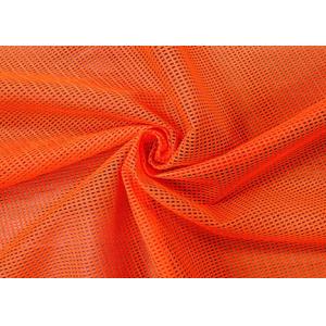 China 90GSM 100 Percent Polyester Mesh Fabric For Shoes Neon Orange Red Color supplier