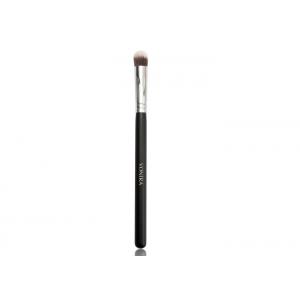 Precision Round Eye Shadow Makeup Brush With Matte Black Wood Handle