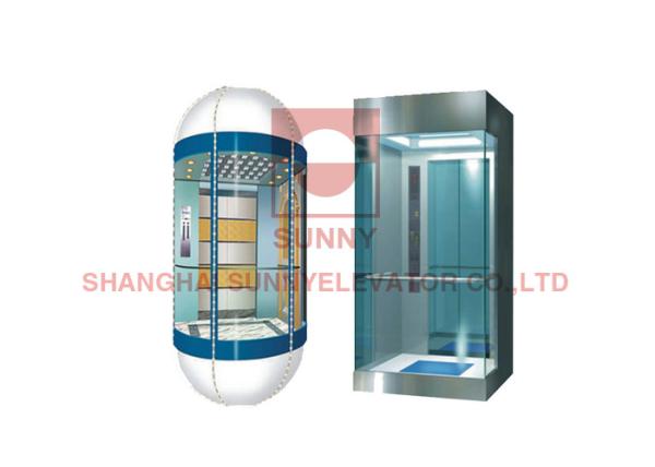 VVVF Control Panoramic Glass Elevator With Deceleration Device
