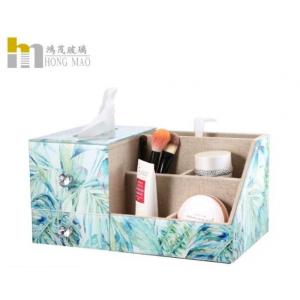 China Stackable Desktop Organizer Box Glass Makeup Organizer Elegant Design wholesale