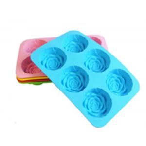 Silicone manufacturer Silicone baking tools 6 cups rose flower shaped silicone mold SB-010