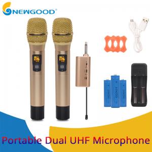 2 Pieces Pair Wireless Handheld KTV Singing Microphone for Voice Amplification Presentation UHF Transmitter and Receiver