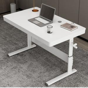 Custom White Manual Lift Table 600mm Height Adjustable Wooden Coffee Table for Office