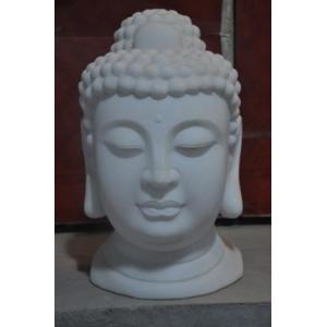 Chinese Granite Marble Carving Buddha Bust Sculpture