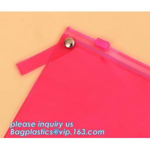 stationery waterproof plastic documents pouch PVC zipper lock file bag with pocket,document carrying zip file folder bag