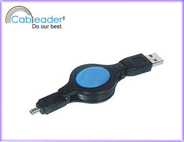 Foil and braid shield USB Retractable Cable A male to B Mini 4 pin reduce EM and