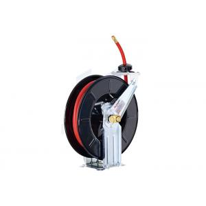 China Floor Mount Steel Air And Water Hose Reel With Dual Pedestal Adjustable Arm supplier