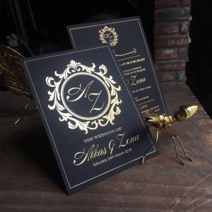 Eco Friendly Printing Custom Wedding Invitations Foil Stamping Finish For Party