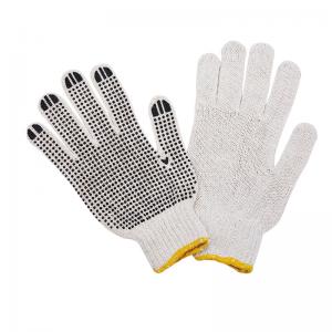 Pvc Dotted White Cotton Gloves for Construction Work C078D1-N 20-27cm 40g-100/PR