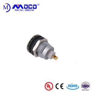 China 1S 120 Female Coax Push Pull Electrical Connectors With Black Crash Pad supplier