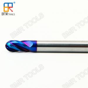 China BOMA TOOLS HRC65 2 Flute Ball Nose Cutter for stainless steel milling in Nano Blue Coating supplier