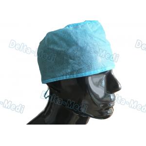 China Blue PP Handmade Disposable Surgical Caps , Medical Doctor Scrub Caps 15 - 35gsm wholesale