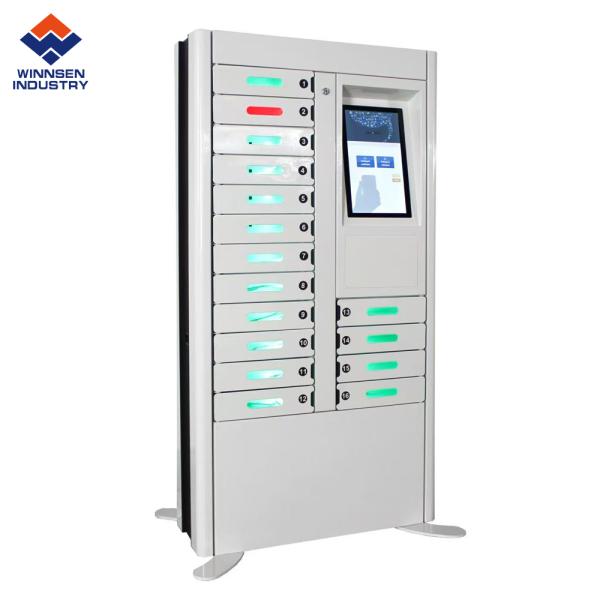 Taquilla de carga de batería de gestión sencilla con soporte multi-dispositivo y sistema de publicidad inteligente
