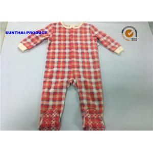 China 100% Polyester Unisex Pram Suit , Plaid Print Baby Fleece All In One Suits supplier